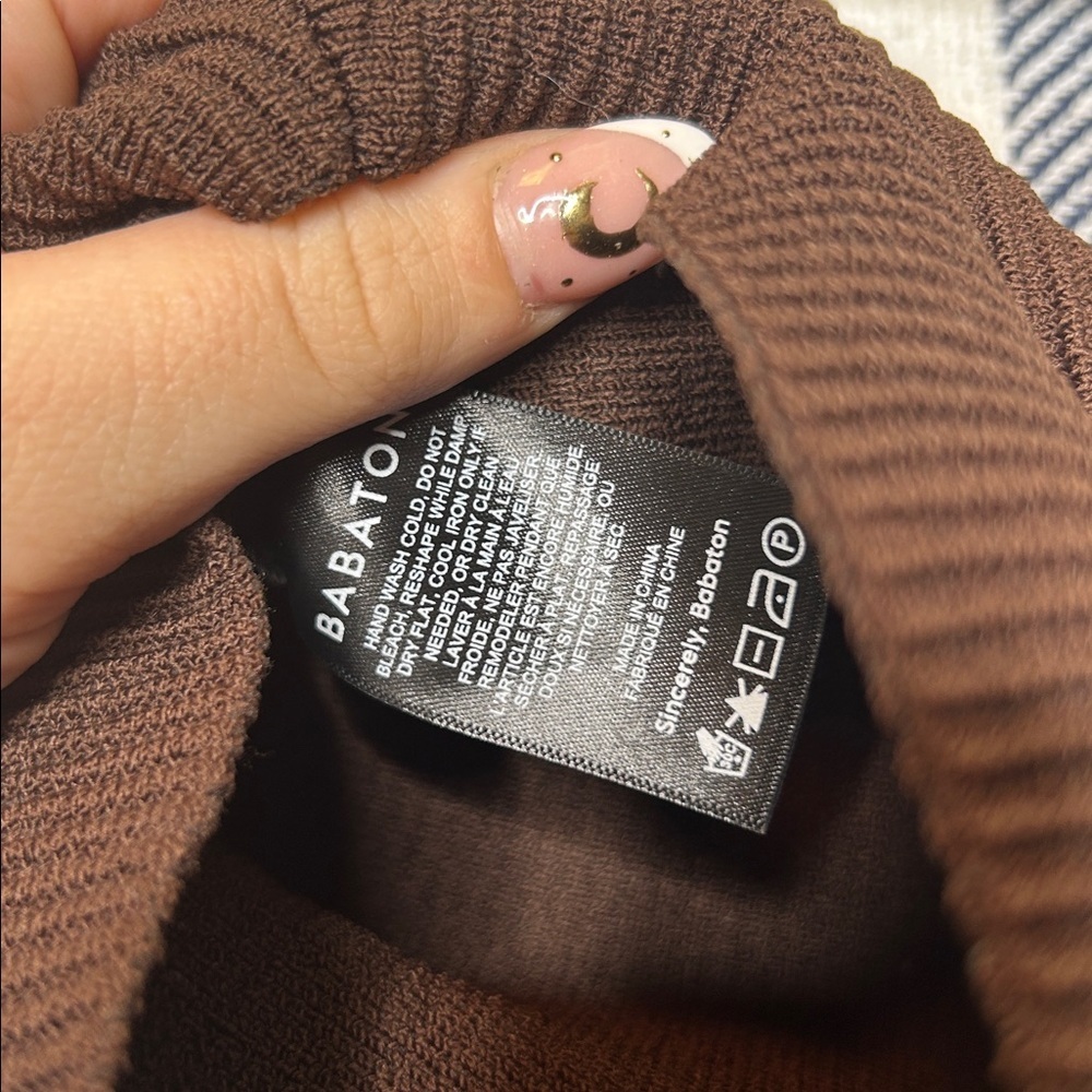 Aritzia Babaton Brown Mocha Knit Sculpt Crop Tank - Picture 4 of 5